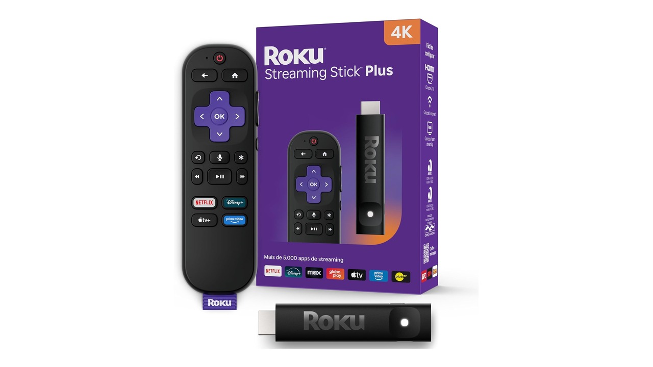Roku Streaming Stick Plus 4K com controle remoto